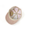 Mrs Ertha Blush Liam Cap Infant & Toddler Corduroy Baseball Cap. Pale pink children's baseball cap. Inside view with tags attached.